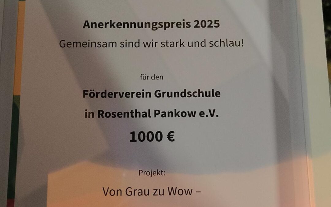 Auszeichnung für Schülerclubprojekt: „Von Grau zu Wow – Wir gestalten unsere Schule“